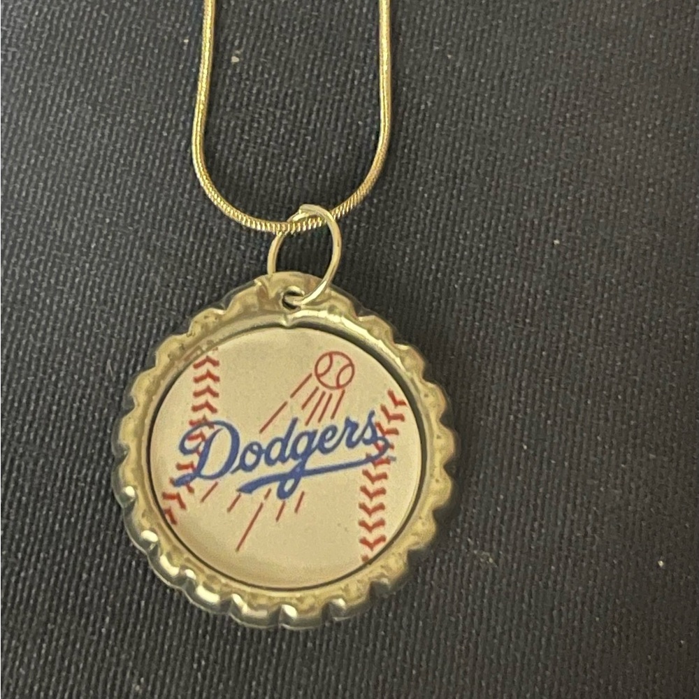 Dodgers Baseball Cap Pendant Necklace